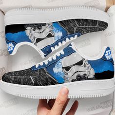 Stormtrooper Air Sneakers Custom Star Wars Shoes-Gear Wanta Star Wars Shoes Painted, Painted Textiles, Star Wars Shoes, Air Sneakers, Youthful Style, Black Fire, Sneaker Collection, Custom Shoes, Adidas Shoes