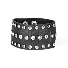 Unisex Leather Bling Wrap Bracelet. Edgy Silver Bracelets With Black Band, Edgy Silver Bracelet With Black Band, Edgy Silver Jewelry With Black Band, Edgy Silver Leather Bracelet With Black Band, Edgy Silver Leather Bracelet, Silver Leather Bracelets For Party, Everyday Silver Leather Bracelet With Black Band, Silver Edgy Leather Bracelet For Parties, Edgy Silver Leather Bracelet For Party