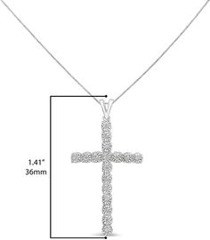 This beautiful piece of jewelry is not only a symbol of devotion and faith but also a true work of art. This gorgeous cross pendant features miracle set promo quality diamonds. The unique miracle-plate setting, which centers each genuine diamond in a mirror-finish, high-polish frame, gives the illusion of much larger stones. This diamond pendant comes with a matching box chain necklace with a spring ring clasp. The contemporary yet classic 18Ã¢â‚¬Â box chain complements any neckline beautifully Diamond White Crucifix Cross Necklace For Anniversary, Diamond White Crucifix Necklace For Anniversary, Diamond White Sterling Silver Crucifix Jewelry, Anniversary Diamond Cross Pendant Necklace, Sterling Silver Crucifix Jewelry In Diamond White, Sterling Silver Diamond Cut Cross Pendant Necklace, Sterling Silver Cross Necklace With Diamond Cut, Diamond White Cross Pendant Necklace For Anniversary, Anniversary Diamond Pendant Cross Necklace