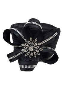 The Bling Essence Collection Style: HR908 Jeweled & Rhinestone Bling Ribbon Pill Box Hat Color: Black Crown Circumference: 23" Elegant Black Mini Hats As Gifts, Black Hat With Rhinestones For Evening, Black Evening Hat With Rhinestones, Black Evening Hats With Rhinestones, Elegant Black Hats With Rhinestones, Elegant Black Hat As Gift, Usher Suits, Bling Hat, Pill Box Hat