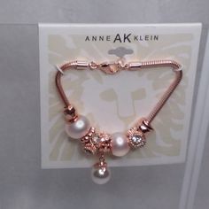 Bracelet Copper Tone,Looks Gold Tone At First Glance, But Picture 1 Is More Of Its Tone, 3 Flaux Pearls, Two Beads Have Clear Rhinestones In Each By Anne Klein Ak. Very Lightweight. New With Tags. Did Not Removed From Card For Pictures. Measurements Unable To Get Measurements Do To Not Removed From Card For Pictures Or Measurements. Should Fit Wrists Up To Large. # Ad-17 Red Stone Bracelet, Heart Bangle Bracelet, Pave Bangle, Crystal Cuff Bracelet, Knot Bangle, Metal Cuff Bracelet, Crystal Bangle, Cuff Bangle Bracelet, Gold Bracelet Cuff