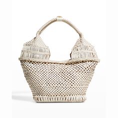 Rafe "Margarita" woven leather tote Top handles Open top with push-lock closure Interior, zip pocket Lining: Canvas Spot clean 9.5"H x 20"W x 5.5"D Imported Clean 9, Woven Leather Tote, Macrame Bag, Everyday Tote, Monogrammed Items, Small Accessories, Open Top, Accessories Branding, Ulla Johnson