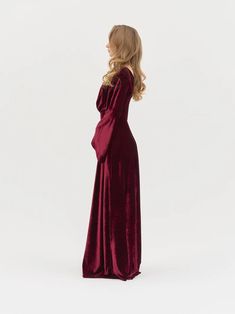 Empire Waist Maxi Dress High Waist Dress Formal Evening - Etsy Fall Wedding A-line Evening Dress, Fitted Burgundy Maxi Dress For Prom, Fitted Burgundy Prom Maxi Dress, Burgundy Floor-length Evening Dress, Elegant Burgundy A-line Dress, Burgundy A-line Evening Dress For Prom, Elegant A-line Burgundy Dress, Burgundy Fitted Long Sleeve Gown, Fall Wedding A-line Maxi Dress