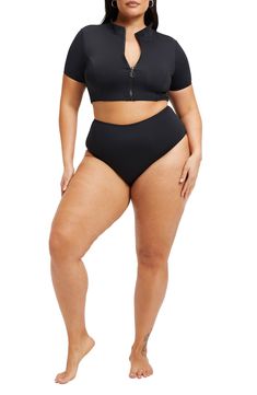 Get compression and comfort in these high-waist bikini bottoms with moderate back coverage. 78% nylon, 22% elastane Hand wash, line dry Imported Black Owned and Founded Nylon Shapewear Swimwear For Workout, Sporty High Stretch Smoothing Swimwear, Black Compressive Swimwear Shapewear, Compressive High-waist Swimwear Bra Friendly, Compressive High Waist Bra-friendly Swimwear, Compressive High-waist Bra-friendly Swimwear, High Waist High Stretch Shapewear Swimwear, Compressive Nylon Swimwear For Workout, Compressive High Waist Shapewear Swimwear