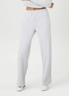 Comfortable Straight Sweatpants With Pull-on Style, Full Length Sweatpants For Elevated Casual Look, Elevated Casual Full-length Sweatpants With Elastic Waistband, Cotton Sweatpants With Straight Hem For Fall, Fall Cotton Sweatpants With Straight Hem, Fall Wide Leg Pants With Elastic Waistband, Everyday Cotton Wide Leg Pants For Fall, Comfortable Relaxed Fit Wide Leg Pants, Cotton Sweatpants With Straight Hem