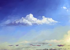 an abstract painting of clouds in the sky