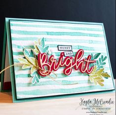 a card with the word bright on it