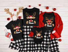 Reindeer Family Matching Christmas T-shirt,Personalized Christmas Family T-shirt,Custom Family Name T-shirt,Christmas Deer Family Matching  We have designed fun, enjoyable and stylish t-shirts to make you happy with small details on Christmas. Don't forget to check out our other t-shirts 😊 ❀DETAIL❀ For printing, we use Bella Canvas and Gildan SoftStyle brand shirts, which are the best in the industry. *Bella Canvas -unisex size -4.2 oz. -Solid colors are 100% Combed Cotton and Ring-Spun Cotton. -Athletic Heather 90% Combed and Ring-Spun Cotton, 10% Polyester -All Heather CVC Colors 52% Combed and Ring-Spun, 48% Polyester *Gildan SoftStyle -unisex size -Sport Gray : 4.5 oz/yd² | 90% Ring Cotton / 10% Polyester -Heather Navy, Heather Maroon, Heather Galapagos Blue, Dark Heather : 4.5 oz/yd² Shirts Detail, Matching Christmas Family, Funny Xmas Gifts, Xmas Pjs, Christmas Family Shirt, Deer Family, Xmas Tees, Family Tees, Brand Shirts