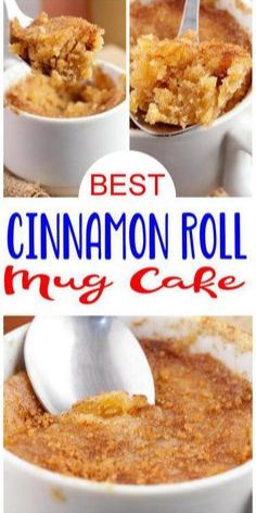 the best cinnamon roll mug cake recipe is made with only 3 ingredients and it's ready to be eaten