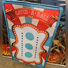 a carnival sign that is on display in a store