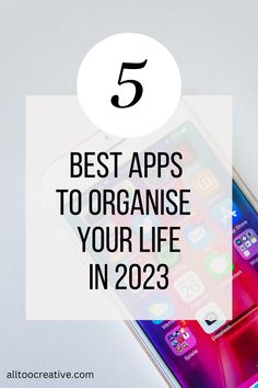 an iphone with the text 5 best apps to organize your life in 2012 on it