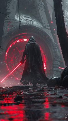 darth vader in star wars the old republic with lights coming from behind him