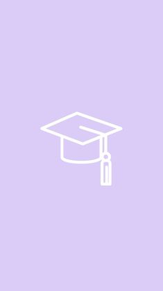 a white graduation cap and tassel on a purple background