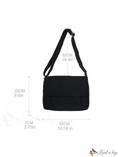 BirdinBag - Womens Canvas Crossbody Shoulder Bag - Minimalist Messenger Bag for Work, School, Casual Use Portable Crossbody Canvas Bag For Daily Use, Portable Satchel Canvas Bag For Everyday, Everyday Portable Crossbody Bag, Solid Canvas Satchel Bag For School, Solid Color Canvas Satchel For School, Casual Rectangular Satchel For Daily Life, Rectangular Portable Satchel, Everyday Portable Canvas Crossbody Bag, Solid Color Portable Satchel Bag