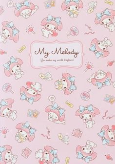 a pink notebook with many small cartoon animals on it's cover and the words, my melody