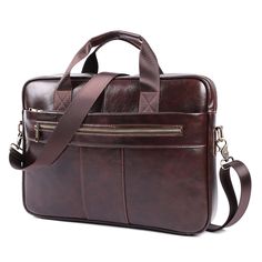 Executive Leather Laptop Shoulder Pack woyaza Retro Handbags, Business Briefcase, Dark Coffee, Laptop Briefcase, Leisure Fashion, Aesthetic T Shirts, Briefcase For Men, Computer Bags, Timeless Accessories