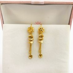 "Please contact us for any discounts or offers that are available on this item. We take absolute care of precious jewels are packed well so that there is no damage to the product. Your item will arrive in an elegant box, ideal for gifting to someone special. The weight of this earring in 18 KARAT SOLID YELLOW GOLD - 2.260 Grams Approximately Handling Time: We take handling time of 10 Business Days from the date of receipt of the payment after receiving cleared payment. Please check our designs l 2.5 Grams Gold Earrings, Earrings Gold Design, 2 Grams Gold Earrings, Gold Earing Design New, Ear Rings For Women In Gold, Gold Earrings Design, Ear Rings Gold, Gold Ear Rings, Ear Rings For Women