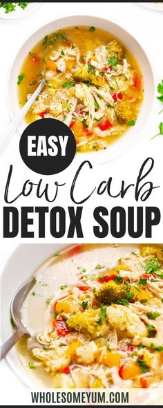 Chicken Detox Soup, Detox Chicken Soup, Healthy Detox Soup, Veggies And Chicken, Easy Healthy Soup, Healthy Soup Recipe, Keto Chicken Soup, Wholesome Yum