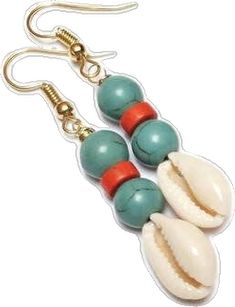 Handmade Casual Shell Jewelry, Bohemian Beaded Earrings For Vacation, Casual Handmade Shell Jewelry, Handmade Turquoise Beachy Jewelry, Bohemian Colorful Beads Earrings For Vacation, Traditional Handmade Jewelry For Vacation, Bohemian Dangle Beaded Earrings For Vacation, Round Beads Earrings For Vacation, Handmade Casual Beaded Earrings For Beach