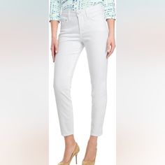 Skinny Ankle Fit, Classic 5-Pocket Styling, Zip Fly Button Closure. Inseam: 26"; Exclusive Lift Tuck Technology That Makes You Look And Feel One Size Smaller Remember To Select One Size Smaller For The Perfect Fit. 98% Cotton 2% Elastane Elegant Cropped Leg Spring Jeans, Elegant Cropped Leg Jeans For Spring, Elegant Mid-rise Jeans For Spring, Summer Pants With 5-inch Inseam, Elegant Mid-rise Jeans For Summer, Tan Leggings, Nydj Jeans, Cotton Leggings, Denim Leggings