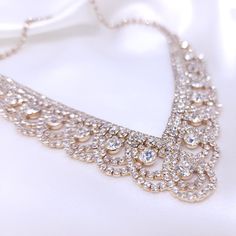 a necklace with lots of diamonds on it