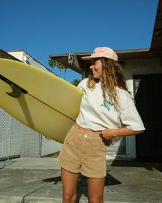 Boneyard Corduroy Shorts - Washed Sand – Surf Locos Cotton Surfing Shorts, Casual Surfing Shorts, Relaxed Fit Surfing Shorts, Casual Relaxed Fit Surfing Shorts, Surf Girl Outfits, Surfer Style Outfits, Surf Aesthetic Outfit, Cute Beachy Outfits, Salted Granola Girl