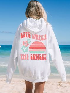 White Cotton Hoodie For The Beach, White Cotton Hoodie For Beach, White Cotton Beach Hoodie, White Hoodie For Summer Streetwear, Summer White Hoodie For Streetwear, Hooded Cotton Sweatshirt For Beach Season, Cotton Hooded Sweatshirt For Beach Season, Beach Season Cotton Hooded Sweatshirt, White Trendy Summer Hoodie