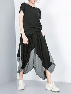 Calça Macia Super Casual - rrdeye Harlem Pants, Fusion Fashion, Plus Size Wide Leg, Oversized Fashion, Lagenlook Style, Iranian Women Fashion, Loose Maxi Dress, Ashley Greene, Iranian Women