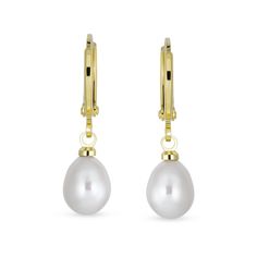 Solid yellow gold shines with a high polish and will not scratch or tarnish, and is naturally hypoallergenic, safe for sensitive ears. This fabulous fashion find makes a great gift for June birthdays, as it's the birthstone for that month. Pearl is not too small and not to large...just right for day or evening, casual and formal occasions. Elegant Teardrop Earrings With French Hook, Classic Teardrop Earrings With French Hook For Gift, Classic Pearl Earrings With French Hook For Anniversary, Classic Pearl Earrings With French Hook For Formal Occasions, Elegant White Hypoallergenic Teardrop Earrings, Round Teardrop Earrings For Anniversary, Elegant Dangle Hoop Earrings With Pearl Drop, Classic Gold Teardrop Dangle Earrings, Dainty Pear-shaped Jewelry For Formal Occasions