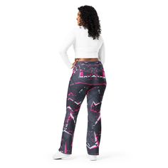 Designed to enhance your figure, these trendy leggings feature a high waist and a butt-lifting cut. The flared leg bottoms add a touch of style and make the leggings comfortable. Wear them on a walk, to the gym, or style them up with a bomber jacket or hoodie. * 74% recycled polyester, 26% elastane * Soft and stretchy premium quality fabric with a mild compression feel * Moisture-wicking fabric * UPF 50+ protection * High-waisted with a butt-lifting cut * Flared design from the knee down * Double-layered waistband with a pocket on the inside * The fabric is OEKO-TEX 100 standard certified * Blank product components sourced from China and Turkey Disclaimer: If body measurements fall between sizes, size up for a comfortable fit and size down for a snug fit. This product is made especially fo Trendy High Stretch Flare Leggings, Trendy High Stretch Wide Leg Leggings, Trendy Wide Leg High Stretch Leggings, Trendy High-stretch Flare Leggings, Trendy High-stretch Wide-leg Leggings, Casual Flare Leggings In Elastane, Trendy Flare Leggings With Elastane, Trendy Flare Elastane Yoga Pants, Trendy Flare Leggings Made Of Elastane