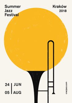 a poster for the summer jazz festival with an image of a ladder leading up to a tree