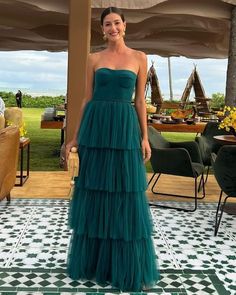 Bridesmaid Gown Tulle, Green Layered Prom Dress, Flowy Evening Gown, Tiered Evening Dress, Formal Ruffle Dress, Ruffled Long Dress, Tiered Prom Dresses, Tulle Wedding Guest Dress, Light Teal Prom Dresses