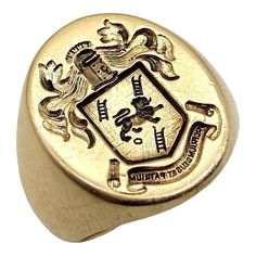 Victorian 14K Gold Intaglio Signet Ring Size 6.5 on Chairish 14k Gold Signet Ring, Gold Signet Ring, Unisex Ring, Signet Ring, Ring Size, Fine Jewelry, Size 6, Ring, Gold