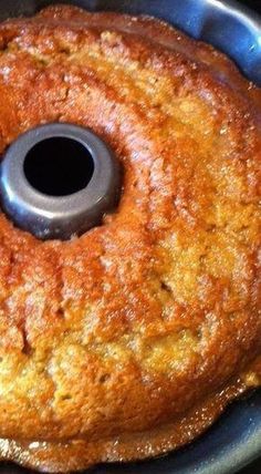 a bundt cake is sitting in a pan