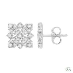 These elegant Sparkling Floral Diamond Earrings are sure to dazzle. Embellished with breathtaking diamonds, these earrings will add a luxurious touch to any ensemble. The perfect accessory for any occasion. Creative Arts, Sparkle, Yellow Gold