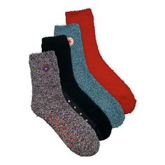 Perfect your relaxed look down to the last detail with Joyspun's Solid and Marled Cozy Socks. This four-pack is crafted in soft fabric for all-day comfort, featuring silicone grips on the bottom sole for extra traction on slick surfaces. Treat yourself or gift these cozy, comfy socks on a birthday or as a holiday gift. Meet Joyspun. A joyful new spin on Secret Treasures. Only at Walmart. Size: 4-10.  Color: Multicolor.  Gender: female.  Age Group: adult. Comfy Socks, Socks Gift, Cozy Socks, Sock Gifts, Socks And Hosiery, Ankle Socks, Socks Women, Hosiery, Soft Fabric