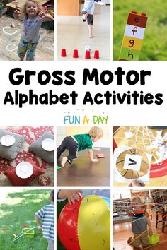 the gross motor alphabet activities are fun for kids