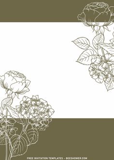 an image of flowers on a white and brown background with place for the wording