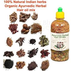 1 Bottle Ayurvedic Herbal Hair Oil Mix For Long, Thick, And Lustrous Hair Growth | eBay Spanish Cherry Flower, Spanish Cherry, Hair Growth Oil Recipe, Best Hair Growth Oil, Herbs For Hair Growth, Herbal Hair Growth, Ayurvedic Hair Care, Natural Hair Growth Oil, Herbs For Hair