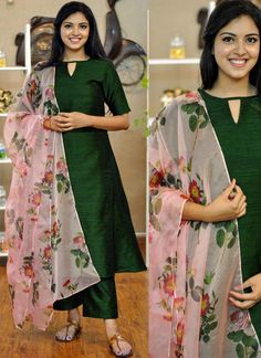 Plain Kurta With Printed Dupatta, Plain Kurti With Printed Dupatta, Straight Pant And Kurthi, Pink Silk Kurti Designs, Plain Cotton Kurti Designs For Stitching, Plain Green Kurti Design, Straight Long Kurti Designs Party Wear, Straight Kurti Designs Party Wear, Straight Kurta With Pants Party Wear