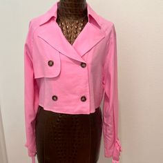 This Gorgeous Jacket Will Be An Awesome Addition To Your Closet!! Can Be Styled Up Or Down. Fabric: 75% Rayon And 25% Linen. Machine Washable. New With Tags!! Trench Jacket, Jackets & Coats, Jackets For Women, Tags, Pink, Fabric, Closet, Women Shopping, Color