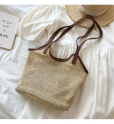 Straw Woven Fishnet Tote Bag with Inner Pouch, Retro Vibes, Summer Bag – Elena Handbags Brown Straw Bag For Daily Beach Use, Brown Large Capacity Straw Bag For Beach Season, Casual Brown Straw Beach Bag, Casual Brown Straw Bag For Beach, Casual Brown Straw Bag For The Beach, Brown Summer Straw Bag For Beach, Brown Shoulder Bag For Beach Vacation, Summer Brown Straw Beach Bag, Summer Beach Brown Straw Bag