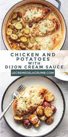 chicken and potatoes in a creamy cream sauce