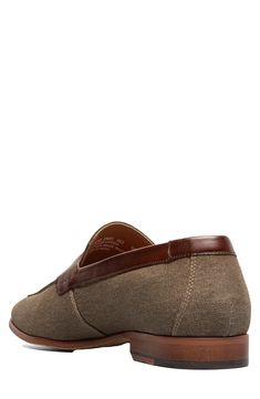 Sleek leather offers stylish contrast to this textile loafer cushioned by a molded heel cup and arch support. Removable, cushioned insole with arch support Leather and textile upper/textile lining/rubber sole Imported Arch Support, Loafers Men, Saddle, Rubber Sole, Arch, Loafers, Nordstrom, Sleek, Heels