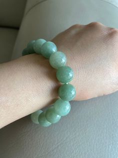 🌈 13.3mm Jadeite Jade Beaded Bracelet, Light Green 🌷 Untreated Natural Jadeite/ Grade A Jade 🌷 Certified : YES 🌷 Jade from Myanmar/ Burma 🌷 Bead size : 13.3mm 🌷 Number of bead : 16 🌷 Color :  Light Green 🌷 Free shipping from Hong Kong by with tracking number provided 🌷 Take approximately 7-21 days to arrive worldwide Green Board, Jade Bangle, Gemstones Jewelry, Lavender Color, Jade Beads, Burmese, Myanmar, Arm Band, Beaded Bracelet