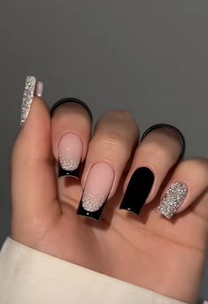 Black And White Nails, Simple Gel Nails, Casual Nails, Acrylic Nails Coffin Short, Short Acrylic Nails Designs, Square Acrylic Nails, Fancy Nails, Chic Nails