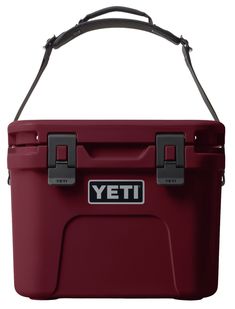 a red yeti cooler is shown on a white background