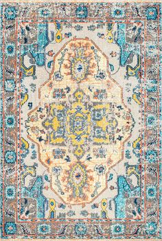 This 100% polypropylene, machine-made rug comes in an elegant mosaic medallion design and stunning contrasting shades. Perfect for a bohemian room décor, this rug has a low pile and will make a bold statement in any room. Mosaic, Beachy Rugs, Soft Area Rugs, Mosaic Medallion, Medallion Rug, Rugs Usa, Vintage Boho, Area Rug, Area Rugs