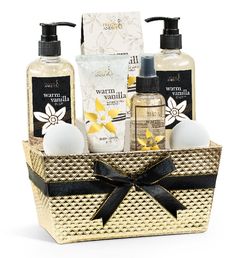 Luxury Body Care, Bath And Body Gift Set, Lavender Candy, Bath & Body Gift Set, Gold Basket, Gift Baskets For Women, Spa Gift Basket, Gift Sets For Her, Body Spa