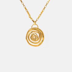 The802Gypsy Women's Necklace Gold / One Size GYPSY-18K Gold-Plated Stainless Steel Spiral Pendant Necklace Spiral Fashion, Spiral Pendant, Gold Fashion Necklace, Spiral Design, Girls Jewelry, Delicate Flower, Gold Pendant Necklace, Accessories Earrings, Chain Length